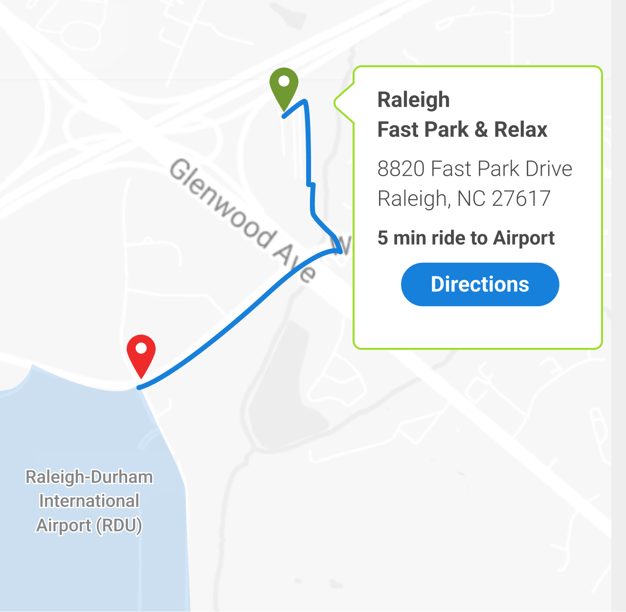 Your RDU Airport Parking Solution Map
